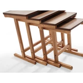 Walnut Dörtlü Zigon Sehpa |Ceviz | Kayın Sehpa - 3
