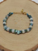 Amazonit Taşı Tasarım Bileklik (55872) - 4