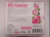 Clean Rose Gül Özlü,yapraklı El yapımı sabun 4x80gr - 4