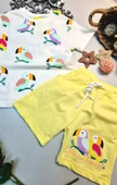 Kız Çocuk Kuş Desen Kısa Kol Yazlık Takım - 6