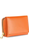 Kadın Fermuarlı Ve Çıtçıtlı Bozuk Para Bölmeli Şık Turuncu Cüzdan Kartlık Aksesuar thumbnail 1