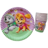Sevimli Köpekler Temalı Karton Tabak Bardak Seti - 8 Kişilik - 1