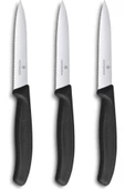 Victorinox  Büyük Tırtıklı Siyah Bıçak Seti Özel 3'lü - 1