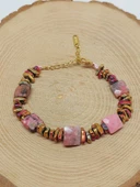 Rodonit Taşı Tasarım Bileklik (55898) - 4