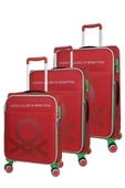 Benetton Trolley Valiz Kırmızı Orta Boy 14BNT2200-02-KR - 6
