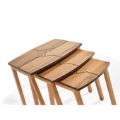 Hardwood Üçlü Zigon Sehpa | Ceviz | Kayın Sehpa - 3