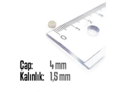 Neodyum Mıknatıs Silindir Çap 4mm , Kalınlık 1.5mm   ( 30 Adet) - 2