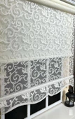 Çift Mekanizmalı Kirli Beyaz Tül Perde ve Ekru Stor Perde STB-103  Beyaz 220 x 200 - 1