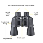 Upway Yüksek Kaliteli Çift Katman Lensli HD 80X Su Geçirmez Profesyonel Binocular Dürbün - 5