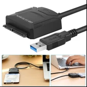 4356 Usb 3.0 To 2.5 3.5 İnç Sata Ssd Hdd Hard Disk çevirici Dönüştürücü Adaptör Kablosu thumbnail 4