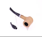 Pipsan Poker Beyaz Bilezik 9mm Filtreli Çift Ağızlıklı Pipo - Naturel - 6