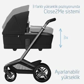 Maxi-Cosi Fame Portbebeli Led Işıklı Entegre Telefon Şarj Üniteli Premium Bebek Arabası Twillic Black - 10