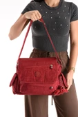 Çapraz Askılı Ultra Hafif Çok Cepli Bayan Omuz Çantası Kırmızı (Model: 571-6N) - 1