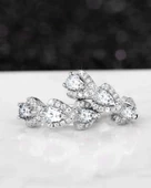 Zirconia Taşlı Diamond Stylish Night Halka Kadın Gümüş Küpe 17 MM thumbnail 3