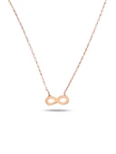 925 Ayar Rose Gold Sonsuzluk Model Sade Zarif Minimal Kadın Kolye thumbnail 1