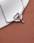 Luck Serisi Kanatlı Kalbim Gerdan Gümüş Kadın Kolye thumbnail 3