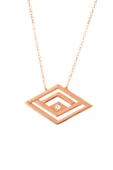 925 Ayar Rose Gold Kadın Gümüş Kolye - 1