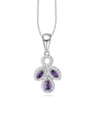 Ametist Taşı Damla Kadın Meditation Energy Gümüş Kolye thumbnail 1