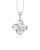 Luck Serisi Flower Dört Tektaş Yonca Model Gümüş Kadın Kolye thumbnail 1