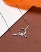 Luck Serisi Kanatlı Kalbim Gerdan Gümüş Kadın Kolye thumbnail 2