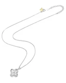 Luck Serisi Flower Dört Tektaş Yonca Model Gümüş Kadın Kolye thumbnail 3