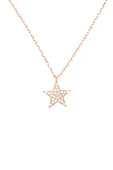 925 Ayar Gümüş Rose Gold Taşlı Yıldız Kadın Kolye thumbnail 4