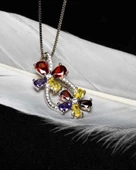 Sonsuzluk Model Bahar Çiçeği Bundle Of Love Kadın Gümüş Kolye thumbnail 3