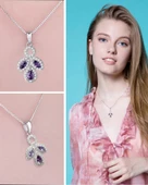 Ametist Taşı Damla Kadın Meditation Energy Gümüş Kolye thumbnail 2