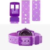 Q&Q VR99J014Y Lila Mor Su Geçirmez Kraliçe Kedi Desenli Rakamlı Kız Çocuk Kol Saati - 5