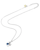 Diamond Serisi Safir Damla Kalp Çiçek Gümüş Kadın Kolye thumbnail 3