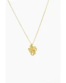 925 Ayar Gümüş Dört Yapraklı Yonca Kadın Kolye Altın Kaplama thumbnail 2