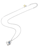 Diamond Serisi Safir Tektaş Kalp Stylish/Night Gümüş Kadın Kolye thumbnail 3