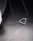 Melek Kanatlı Uçan Kalp Kadın Gümüş Kolye thumbnail 2