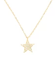 925 Ayar Gümüş Altın Kaplama Taşlı Yıldız Kadın Kolye thumbnail 2