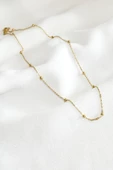Gold İnce Toplu Zincir Model Kolye 45 cm thumbnail 1