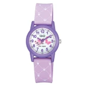 Q&Q VR99J014Y Lila Mor Su Geçirmez Kraliçe Kedi Desenli Rakamlı Kız Çocuk Kol Saati - 1