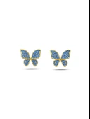 925 Ayar Gümüş Minimal Kelebek Kadın Küpe thumbnail 2