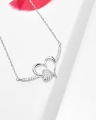 Luck Serisi Işıltılı Kalbim Gümüş Kadın Kolye thumbnail 2