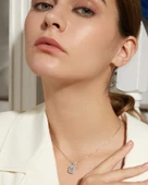 Pırlanta Model Baget Taşlı Attractive Gümüş Kadın Kolye thumbnail 4