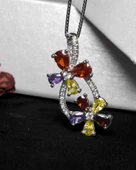 Sonsuzluk Model Bahar Çiçeği Bundle Of Love Kadın Gümüş Kolye thumbnail 4