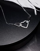 Melek Kanatlı Uçan Kalp Kadın Gümüş Kolye thumbnail 3