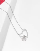 Luck Serisi Kalbimin Çiçeği Kalp Gümüş Kadın Kolye thumbnail 2