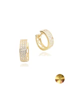 18k Serie Oro 3 Sıra Yarımtur Halka Minimal Gümüş Küpe 14 MM thumbnail 1