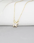 18k Serie Oro Tektaş Yıldız Minimal Dorika Kadın Gümüş Kolye thumbnail 3