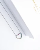 Dia Serisi Sevgi Baharı Kalp Kadın Gümüş Kolye thumbnail 3