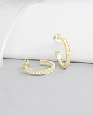 18k Serie Oro Tamtur Işıltı Dizilim Night Kadın Gümüş Küpe 18 MM - 2