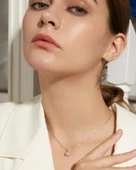 Diamond Serisi Tektaş Aşk Stylish/Night Gümüş Kadın Kolye thumbnail 2