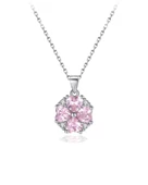 Işıltılı Pembe Heartyum Kadın Gümüş Kolye thumbnail 1