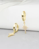 18k Serie Oro North Star Sallantılı Kadın Gümüş Küpe thumbnail 2