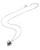 925 Ayar Dia Serisi Safir Tektaş Kalp Nights Gümüş Kadın Kolye thumbnail 2